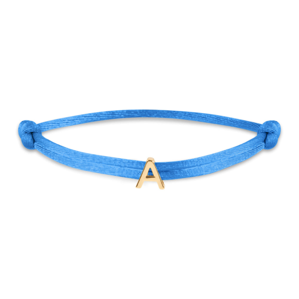Satin initial letter bracelet gold
