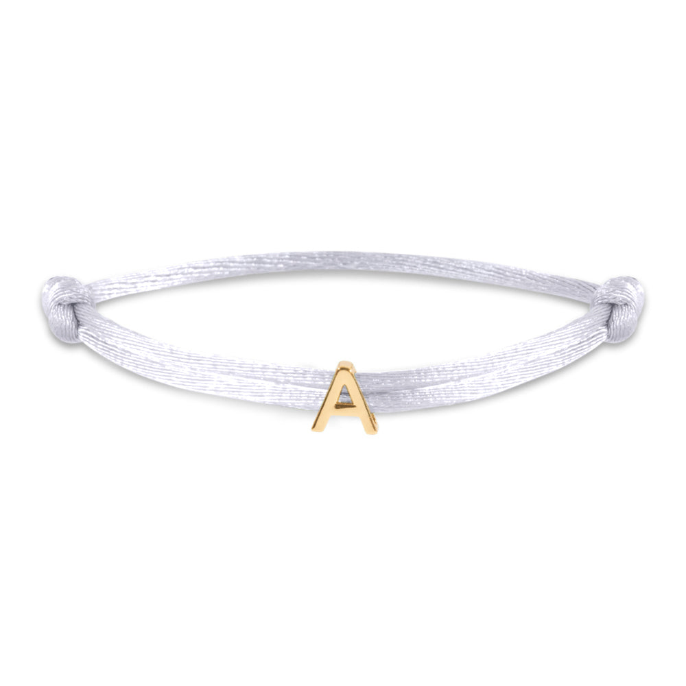Satin initial letter bracelet gold