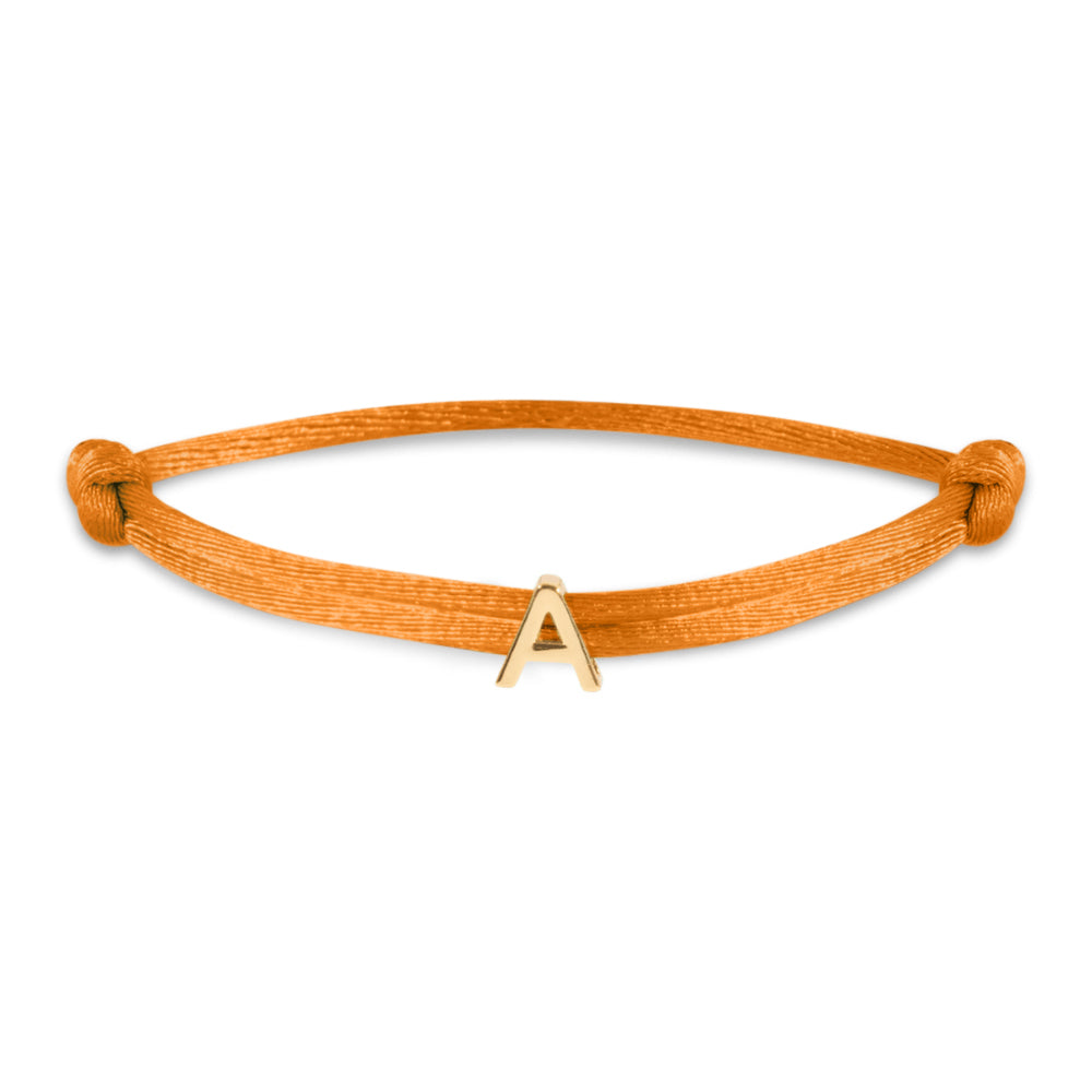 Satin initial letter bracelet gold