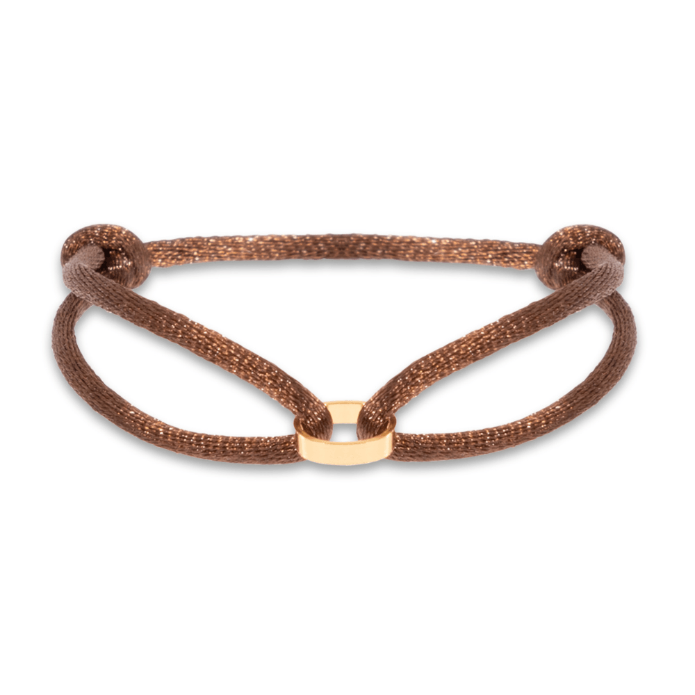 Satin open cirkel bracelet gold - Bytrend.nl