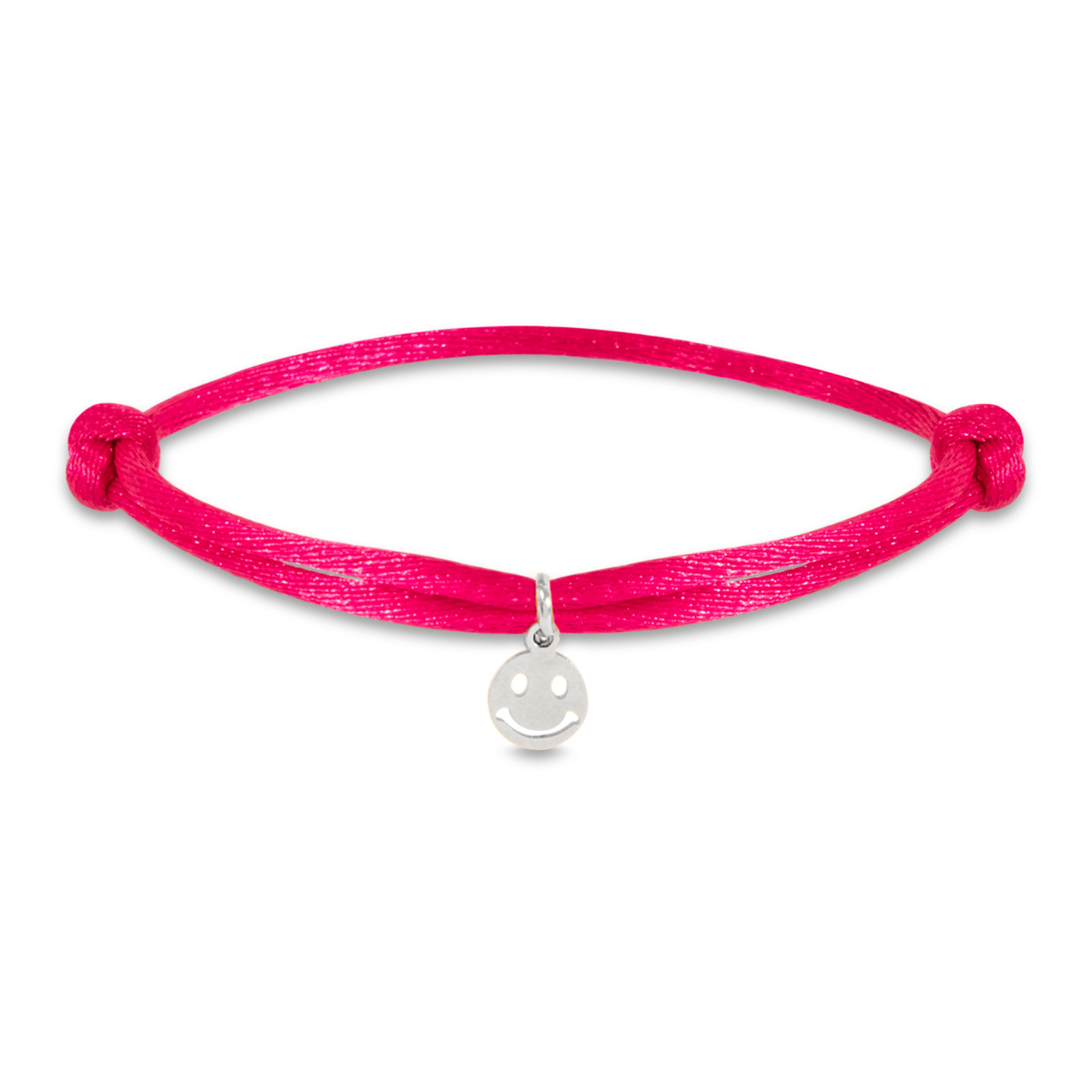 Satin smiley bracelet silver - Bytrend.nl