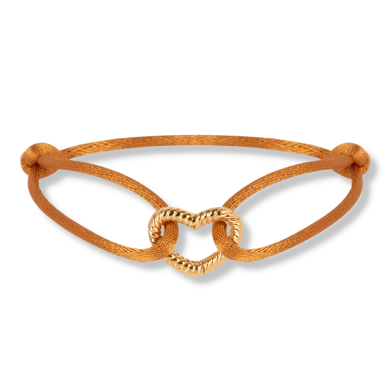 Satin vintage heart bracelet gold - Bytrend.nl
